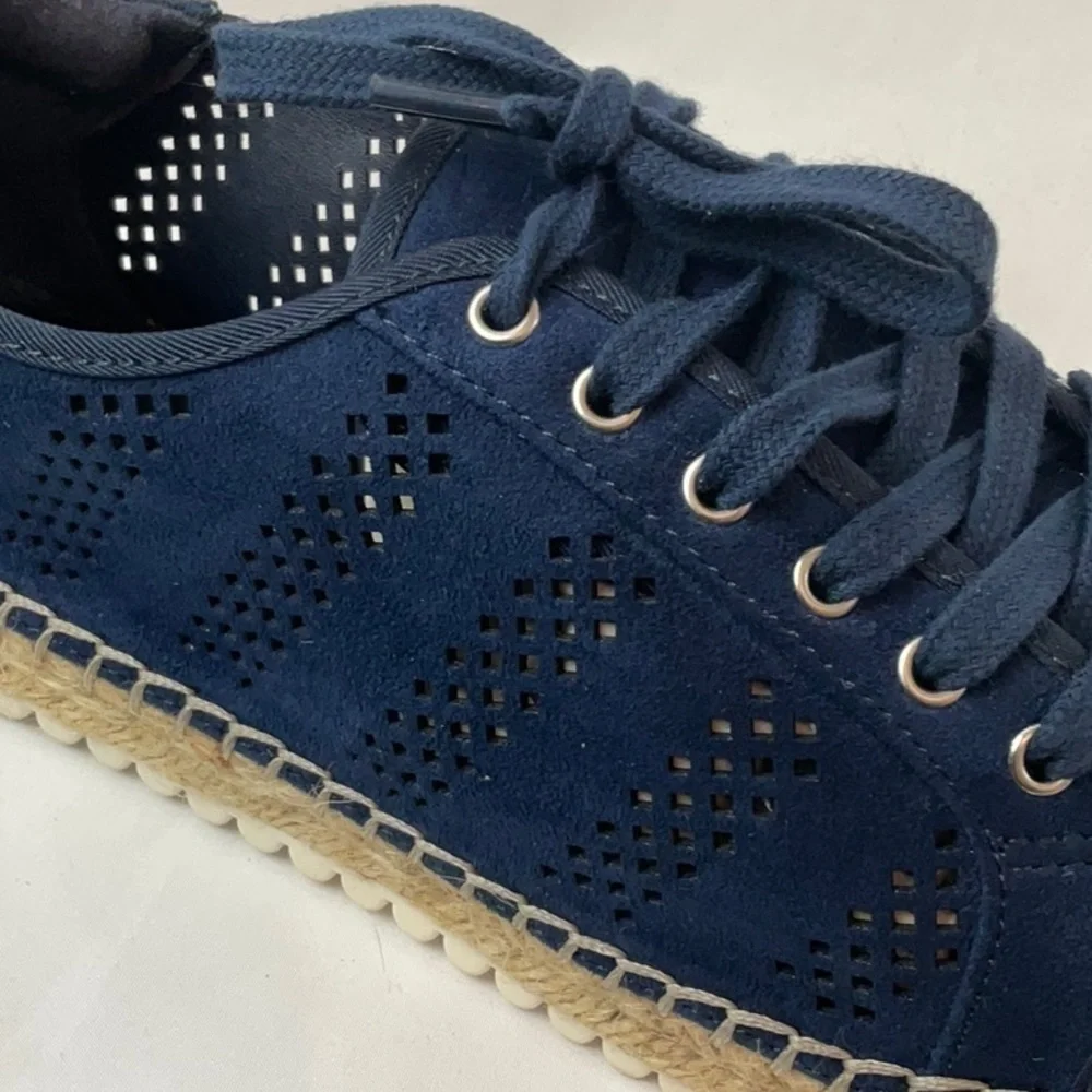Marc Fisher Blue Baila Vegan Suede Espadrilles